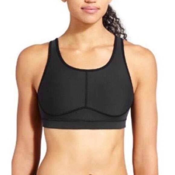 Athleta Black Sculptek Back Cut Out Medium Support Sports Bra Size XS - Picture 1 of 8